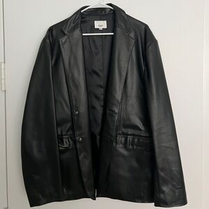 The Frankie Shop Olympia oversized vegan leather blazer